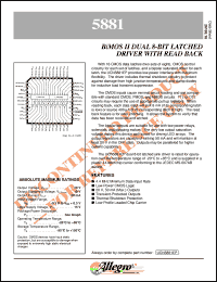 UCN5881EP datasheet: BiMOS II dual 8-Bit latched driver with read back UCN5881EP
