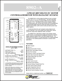 A8902CLBA datasheet: 3-phase brushless DC motor controller/driver with back-EMF sensing A8902CLBA