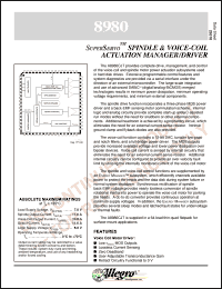 A8980CJT datasheet: Spindle & voice-coil actuation manager/driver A8980CJT