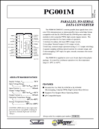PG001M datasheet: Parallel-to-serial data converter PG001M