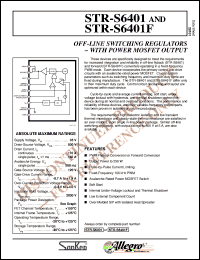 STR-S6401 datasheet: Off-line switching regulator STR-S6401