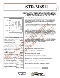 STR-M6511 datasheet: Off-line switching regulator STR-M6511