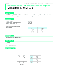 MM1270ZN datasheet: Low-output voltage low-saturation three-pin regulator MM1270ZN