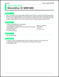 MM1089XF datasheet: Sensor amplifier MM1089XF