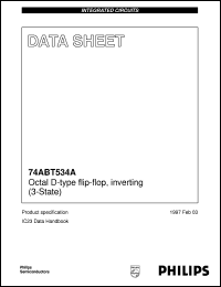 74ABT534ADB datasheet: Octal D-type flip-flop, inverting (3-State) 74ABT534ADB