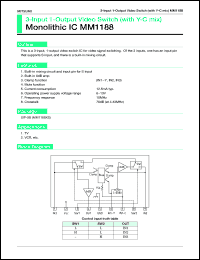 MM1188XS datasheet: 3-input 1-output video switch (with Y-C mix) MM1188XS