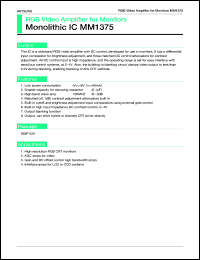 MM1375 datasheet: RGB video amplifier for monitors MM1375