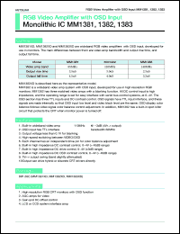 MM1381XD datasheet:  RGB video amplifier with OSD input MM1381XD