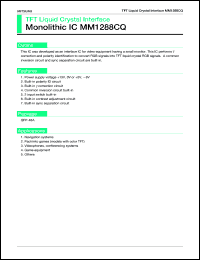 MM1288CQ datasheet: TFT liquid crystal interface MM1288CQ