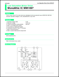 MM1097XF datasheet: Low saturation motor driver MM1097XF