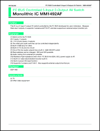 MM1492AF datasheet: IC BUS controled 5-input 2-output AV switch MM1492AF