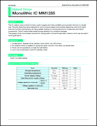 MM1285XV datasheet: Hybrid driver MM1285XV