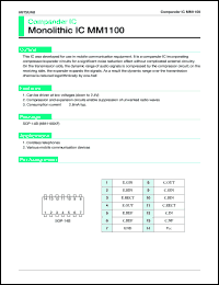 MM1100XF datasheet: Compander IC MM1100XF