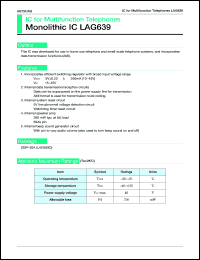 LAG639D datasheet: IC for multifunction telefones LAG639D