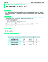 LAG665F datasheet: IC for headphone stereos LAG665F