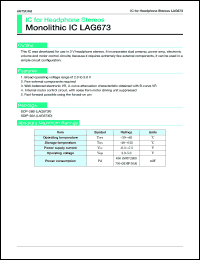 LAG673F datasheet: IC for headphone stereos LAG673F