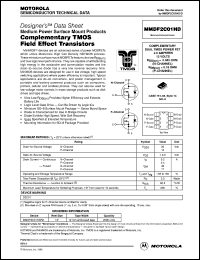 MMDF2C01HDR2 datasheet: Complementary TMOS  field effect transistor MMDF2C01HDR2