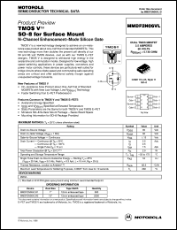 MMDF2N06VLR2 datasheet: TMOS SO-8 for surface mount MMDF2N06VLR2