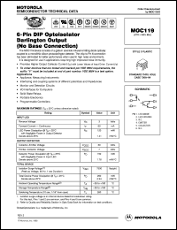 MOC119 datasheet: 6-pin DIP optoisolator darlington output MOC119