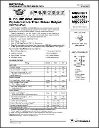 MOC3082 datasheet: 6-pin DIP zero-cross optoisolators triac driver output MOC3082