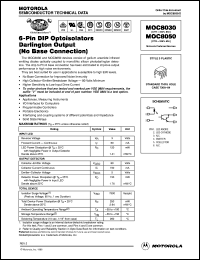 MOC8050 datasheet: 6-pin DIP optoisolators darlington output MOC8050
