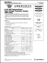 MOC8205 datasheet: 6-pin DIP optoisolators high voltage transistor output MOC8205