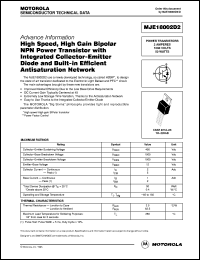 MJE18002D2 datasheet: High speed, high gain bipolar NPN power transistor MJE18002D2