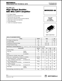 MHW6205-6A datasheet: 600 MHz CATV amplifier MHW6205-6A