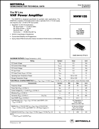 MHW105 datasheet: VHF power amplifier MHW105