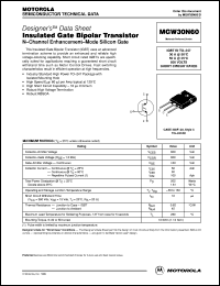 MGW30N60 datasheet: Insulated gate bipolar transistor MGW30N60