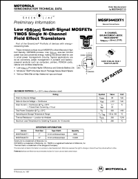 MGSF3442XT3 datasheet: Low rDS(on) small-signal MOSFET tmos single N-channel field effect transistor MGSF3442XT3
