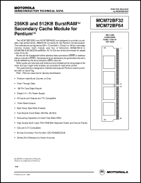 MCM72BF64SG66 datasheet: 256KB and 512KB burstRAM secondary cache module for pentium MCM72BF64SG66