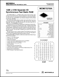 MCM67Q709AZP10 datasheet: 128K x 9 bit separate I/O synchronous fast static RAM MCM67Q709AZP10