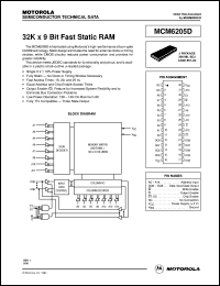 MCM6205DJ25 datasheet: 32K X 9 bit fast static RAM MCM6205DJ25