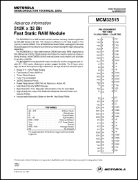 MCM32515SG20 datasheet: 512M x 32 bit fast static RAM module MCM32515SG20