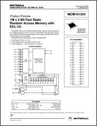 MCM101524TB15 datasheet: 1M x 4 bit fast static random access memory MCM101524TB15