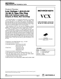 MC74VCX16374DT datasheet: Low-voltage 1,8/2,5/3,3V 16-bit D-type flip-flop MC74VCX16374DT