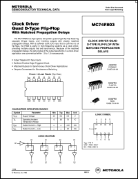 MC74F803N datasheet: Clock driver quad D-type flip-flop MC74F803N