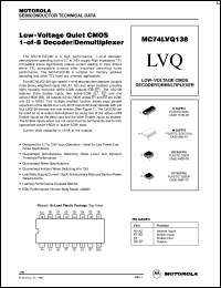 MC74LVQ138SD datasheet: Low-voltage CMOS 1-of-8 decoder/demultiplexer MC74LVQ138SD