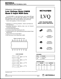 MC74LVQ02DT datasheet: Low-voltage CMOS quad 2-input NOR gate MC74LVQ02DT