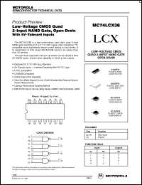 MC74LCX38M datasheet: Low-voltage CMOS quad 2-input NAND gate, open drain MC74LCX38M