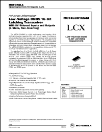MC74LCX16543DT datasheet: Low-voltage CMOS 16-bit latching transceiver MC74LCX16543DT