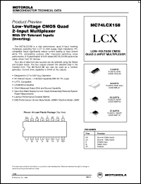 MC74LCX158D datasheet: Low-voltage CMOS quad 2-input multiplexer MC74LCX158D