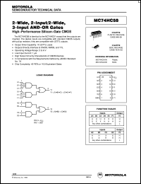 MC74HC58N datasheet: 2-wide, 2-input/2-wide, 3-input AND-OR gate MC74HC58N