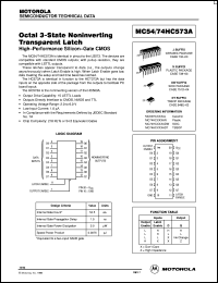 MC74HC573AN datasheet: Octal 3-state noninverting transparent latch MC74HC573AN