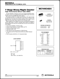 MC74HC4024N datasheet: 7-stage binary ripple counter MC74HC4024N