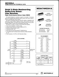 MC74HC241ADW datasheet: Octal 3-state noninverting buffer/line driver/line receiver MC74HC241ADW