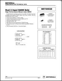 MC74HC20D datasheet: Dual 4-input NAND gate MC74HC20D