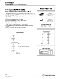 MC74HC133N datasheet: 13-input NAND gate MC74HC133N