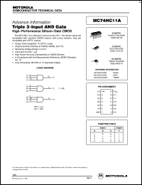 MC74HC11A datasheet: Triple 3-input AND gate MC74HC11A
